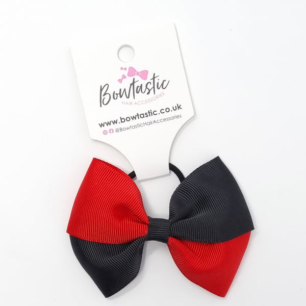 3.25 Inch Twist Bow Thin Elastic - Red & Black