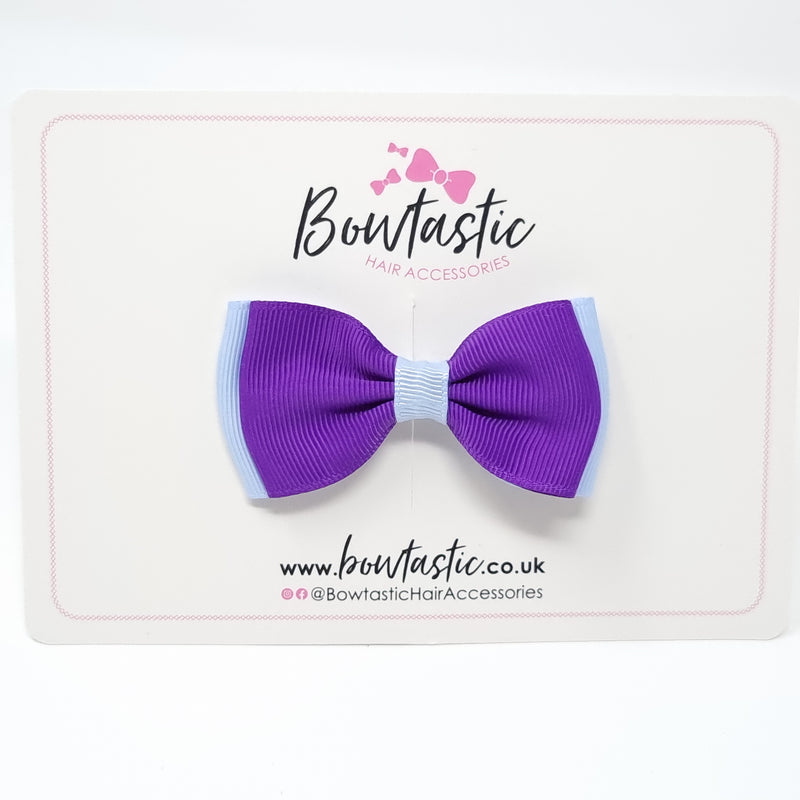 3 Inch Flat Double Bow - Purple & Bluebell