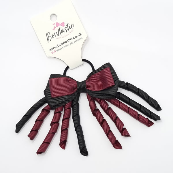 3 Inch Bow Corker Thin Elastic - Burgundy & Black