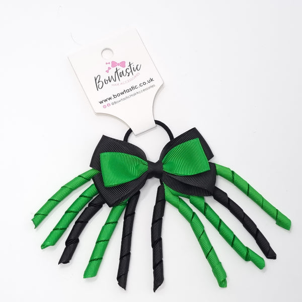 3 Inch Bow Corker Thin Elastic - Emerald Green & Black