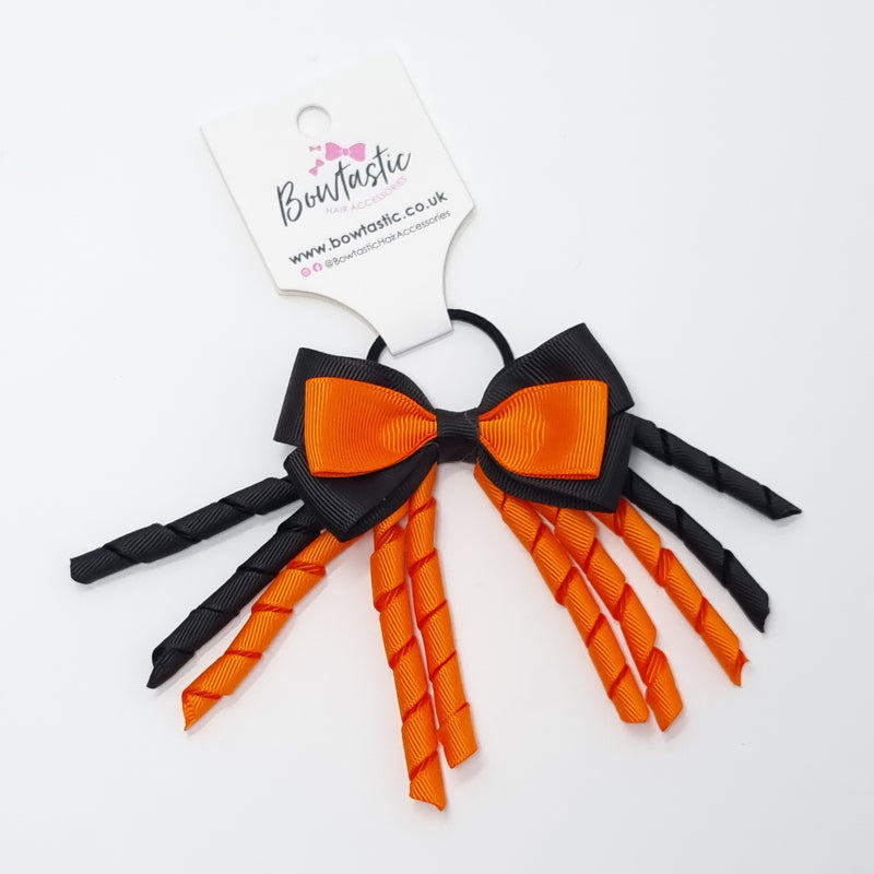 3 Inch Bow Corker Thin Elastic - Orange & Black