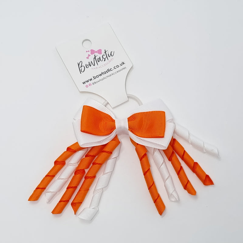 3 Inch Bow Corker Thin Elastic - Orange & White