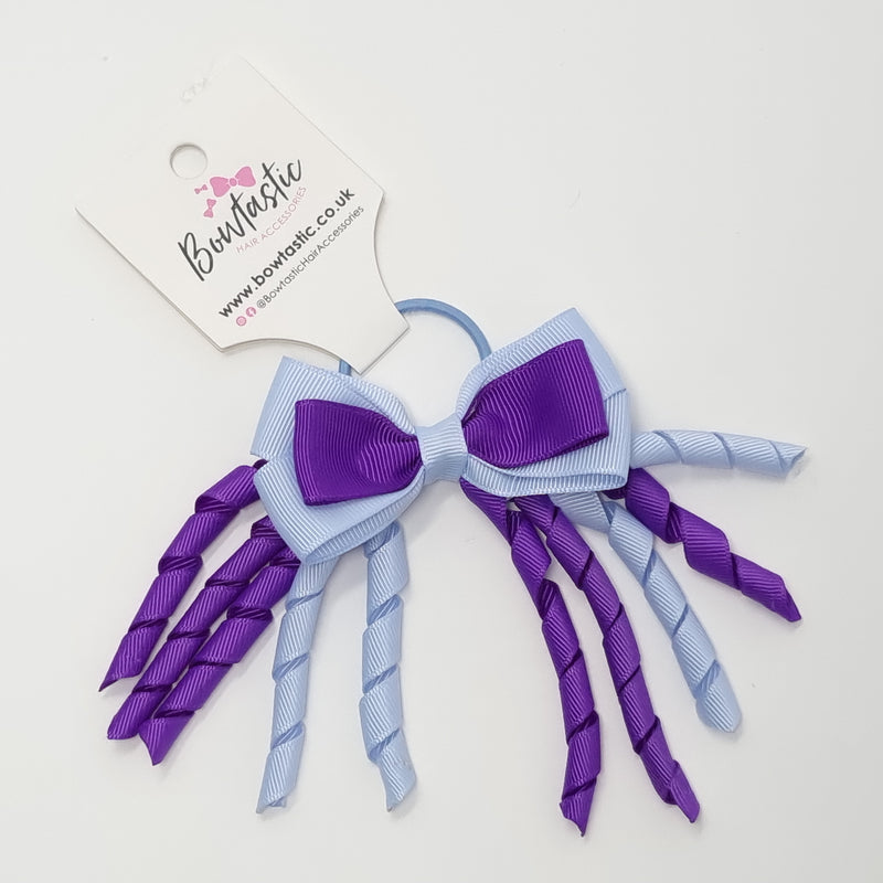 3 Inch Bow Corker Thin Elastic - Purple & Bluebell