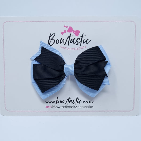 3.25 Inch Flat Bow Style 2 - Black & Bluebell