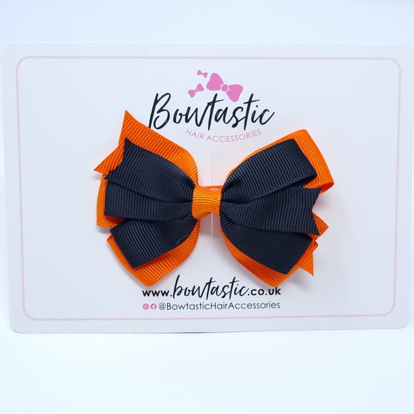 3.25 Inch Flat Bow Style 2 - Black & Orange