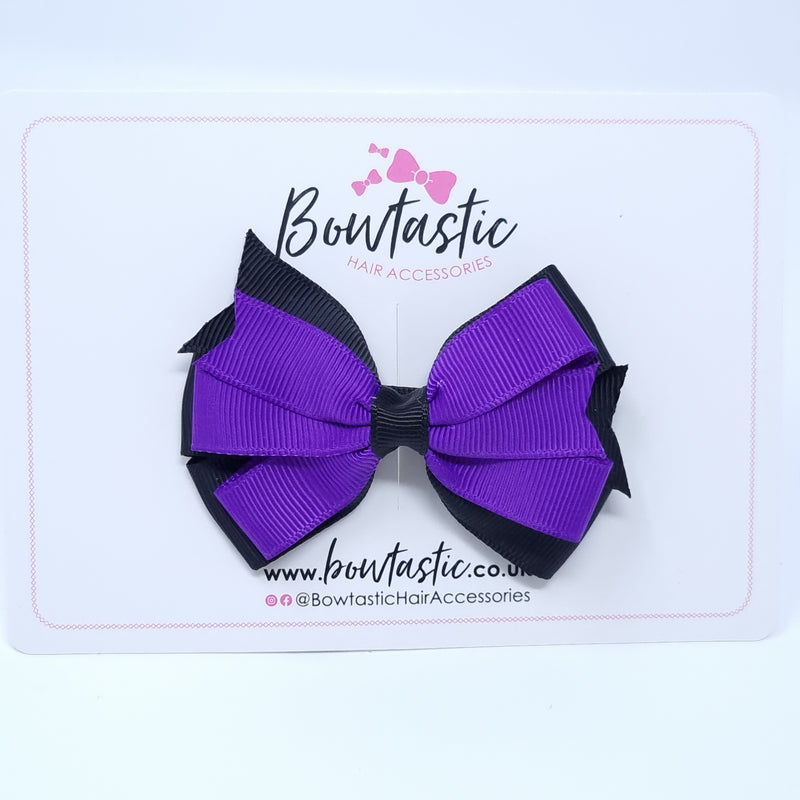 3.25 Inch Flat Bow Style 2 - Purple & Black