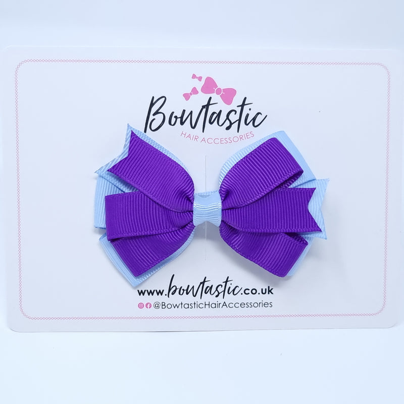 3.25 Inch Flat Bow Style 2 - Purple & Bluebell