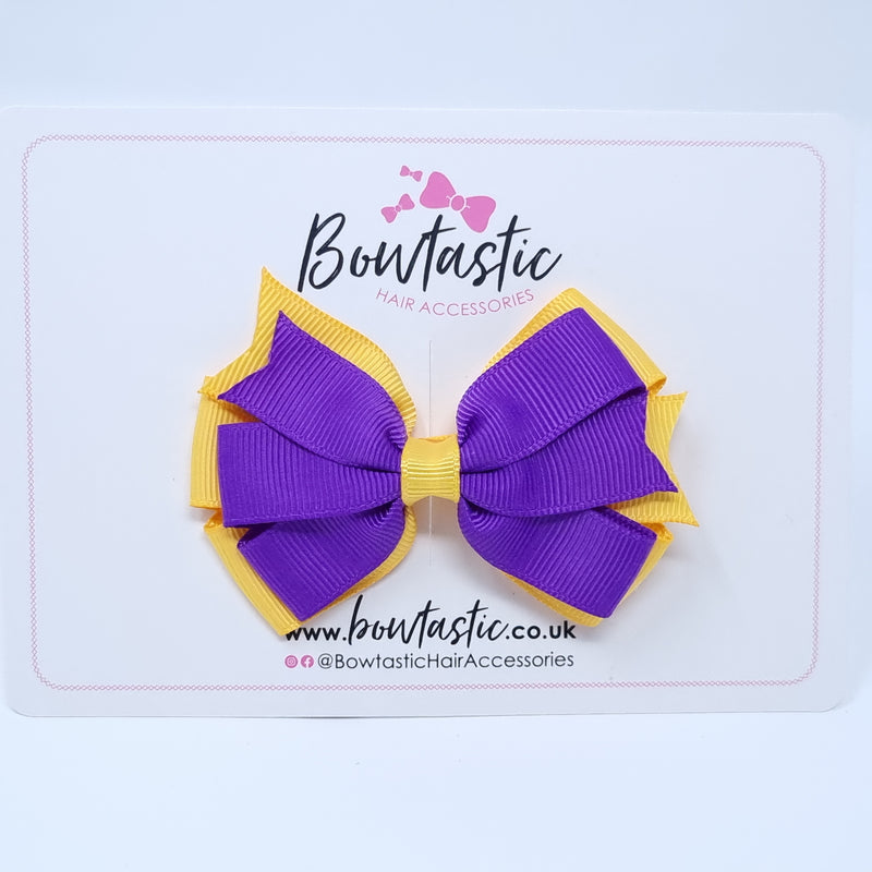 3.25 Inch Flat Bow Style 2 - Purple & Yellow Gold