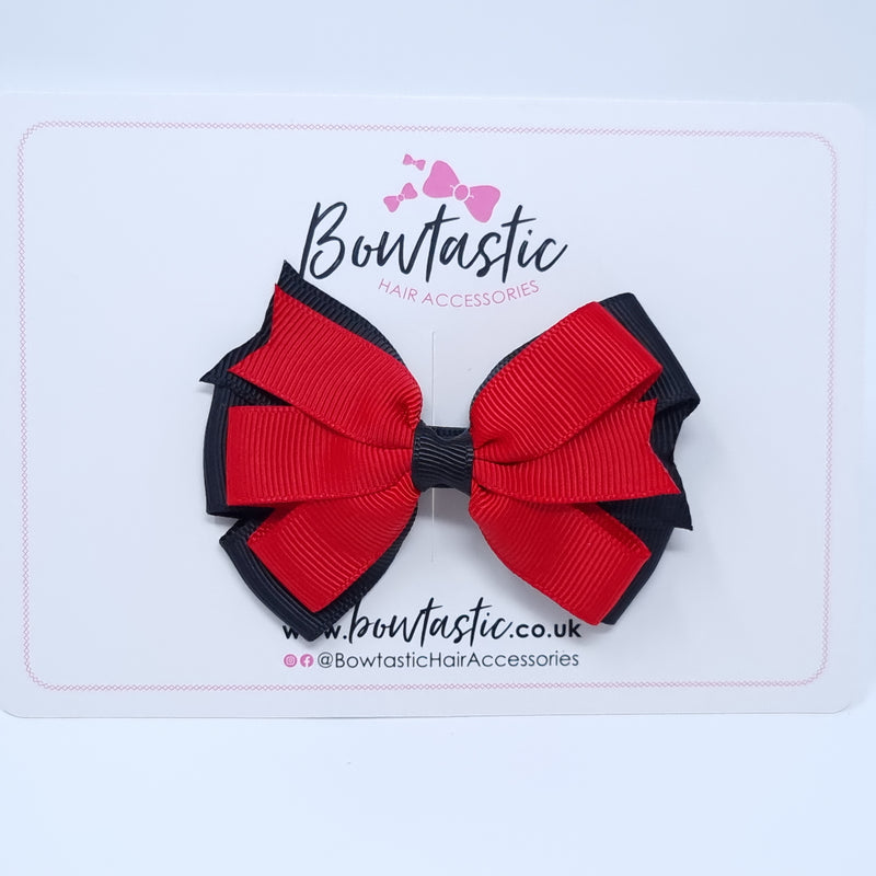 3.25 Inch Flat Bow Style 2 - Red & Black