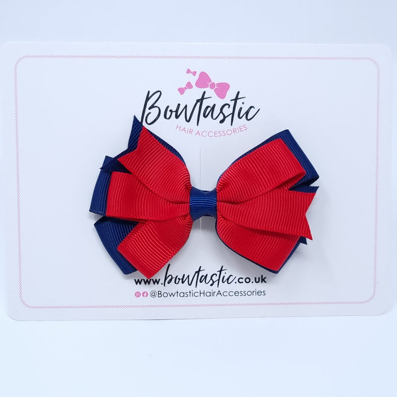 3.25 Inch Flat Bow Style 2 - Red & Navy