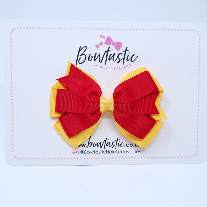 3.25 Inch Flat Bow Style 2 - Red & Yellow Gold