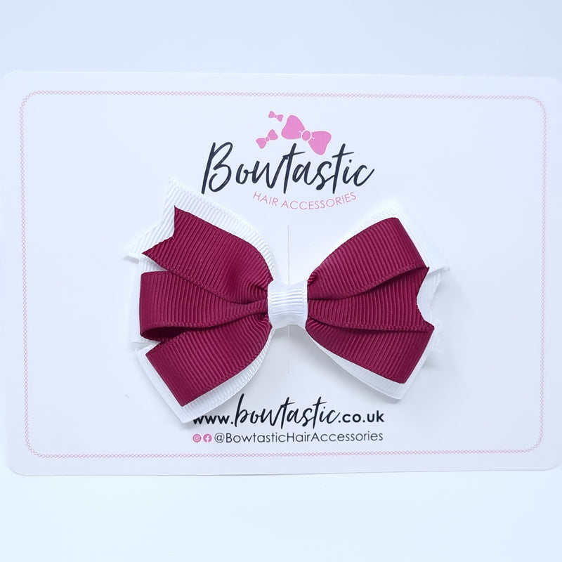 3.25 Inch Flat Bow Style 2 - Wine & White