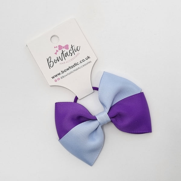 3.25 Inch Twist Bow Thin Elastic - Purple & Bluebell