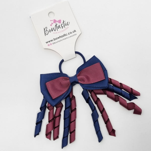 3 Inch Bow Corker Thin Elastic - Burgundy & Navy