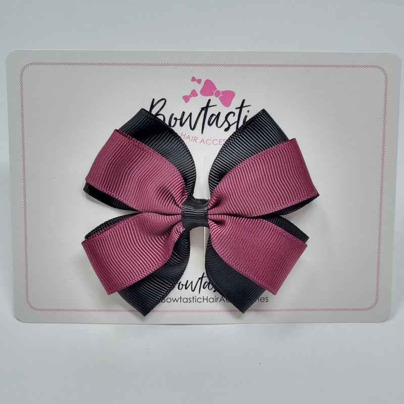 3.5 Inch Butterfly Bow - Burgundy & Black