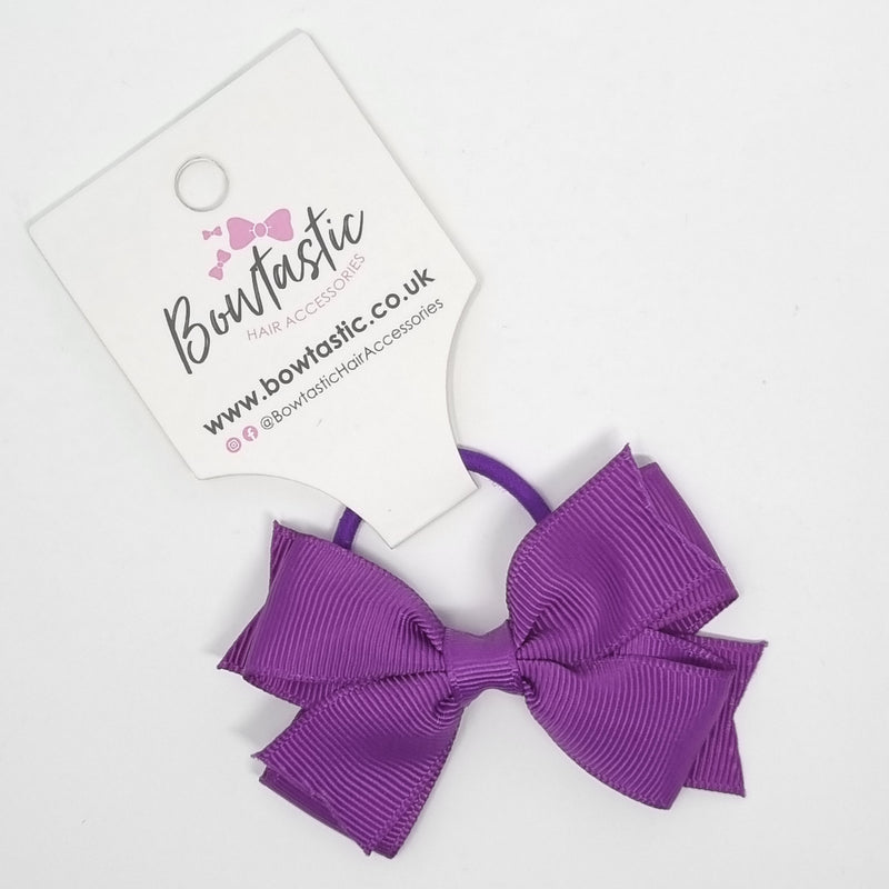 3 Inch Flat 2 Layer Bow Thin Elastic - Ultra Violet