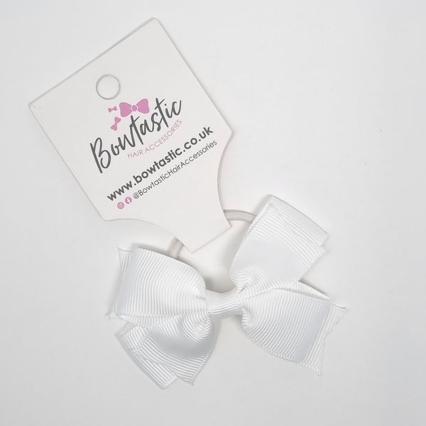 3 Inch 2 Layer Bow Thin Elastic - White