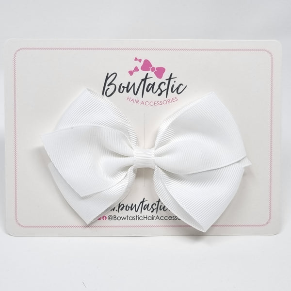 4 Inch Flat Bow - Style 2 - White