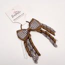 3 Inch Bow Corker Thin Elastic - Turftan & Brown Gingham
