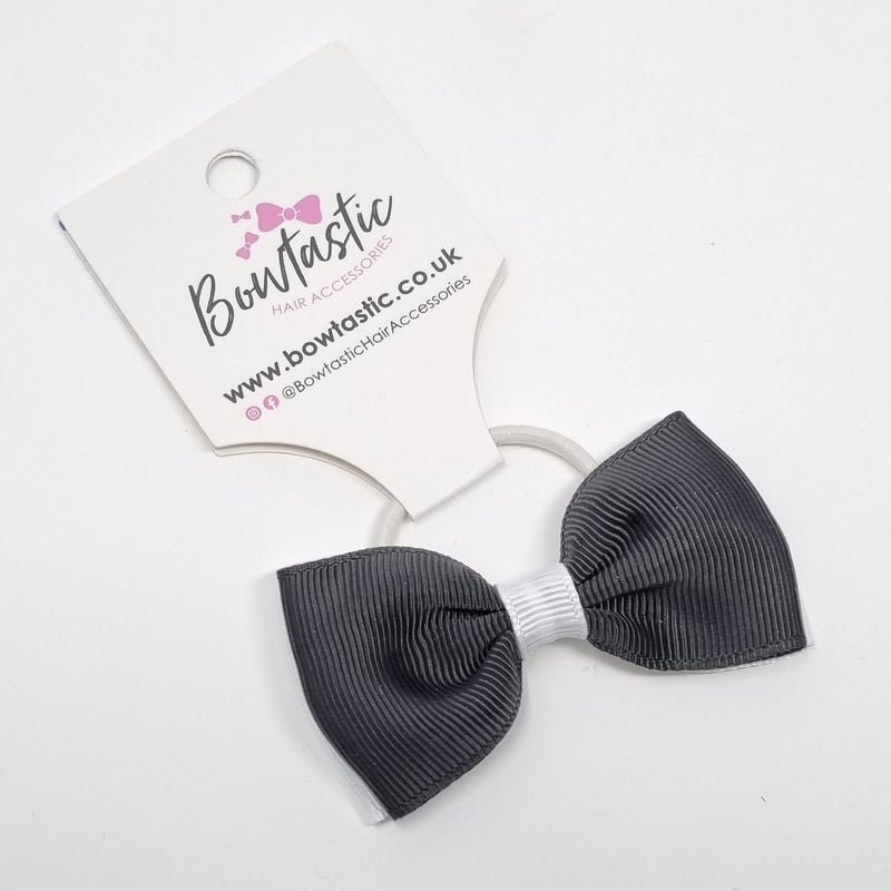 3 Inch Double Layer Bow Thin Elastic - Black & White