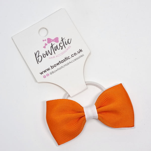 3 Inch Double Layer Bow Thin Elastic - Orange & White