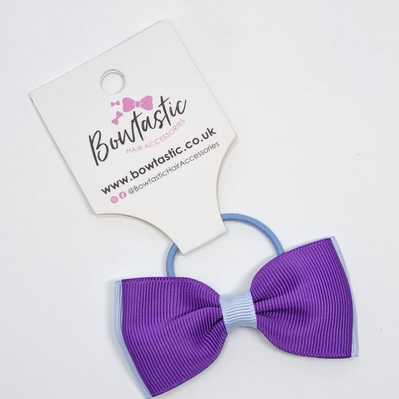 3 Inch Double Layer Bow Thin Elastic - Purple & Bluebell