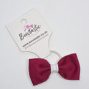 3 Inch Double Layer Bow Thin Elastic - Wine & White