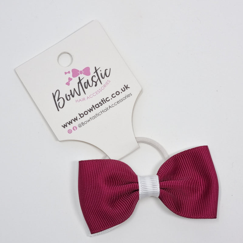 3 Inch Double Layer Bow Thin Elastic - Wine & White