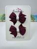 2 Inch Flat Bow - Burgundy & White - 2 Pack