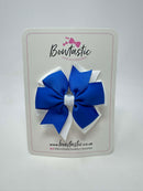 3 Inch Pinwheel Bow - Royal Blue & White