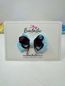 3 Inch Flat Bow - Navy & Blue Topaz