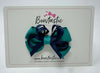 3 Inch Flat Bow - Navy & Jade Green