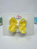 3.5 Inch 2 Layer Bow - Yellow & White Gingham