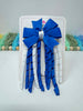 3 Inch Pinwheel Corker Bow - Royal Blue & White