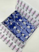 School Bundle - 3 Inch Bows Thin Elastic - Cobalt & Royal Blue Gingham - 10 Pack