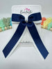 4.5 Inch Tail Bow - Navy & White
