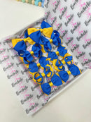 School Bundle - 3 Inch Bows - Clips & Bobbles - Royal Blue & Yellow Gold