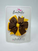 3 Inch Pinwheel Bow - Turftan & Yellow Gold