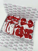 School Bundle - 5 Matching Pairs - Clips & Bobbles - Red & White