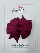 3 Inch Pinwheel Bow Thin Elastic - Wine