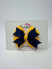 3.5 Inch 2 Layer Bow - Navy & Yellow Gold