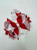 4.5 Inch Ring Bow Bobble - Red & White