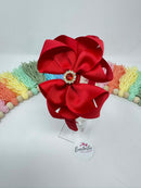 4 inch Flower Alice Band - Red