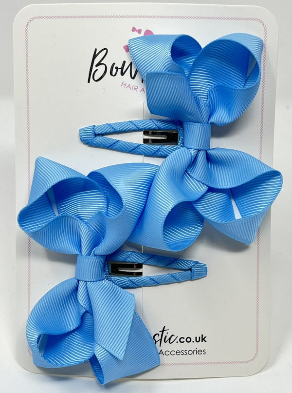 3 Inch Bow Snap Clip - Blue Mist - 2 Pack