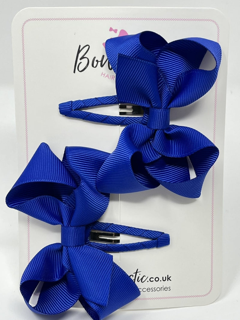 3 Inch Bow Snap Clip - Cobalt - 2 Pack