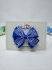 3.5 inch Flat Double Bow Thin Elastic - Royal Blue & Royal Gingham