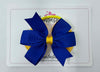 3.5 Inch Flat Double Bow Bobble - Cobalt & Yellow Gold