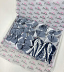 School Bundle - 5 Matching Pairs - Clips & Bobbles - Navy & White Gingham