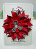 4 Inch Flower Bow - Red & Metal Grey