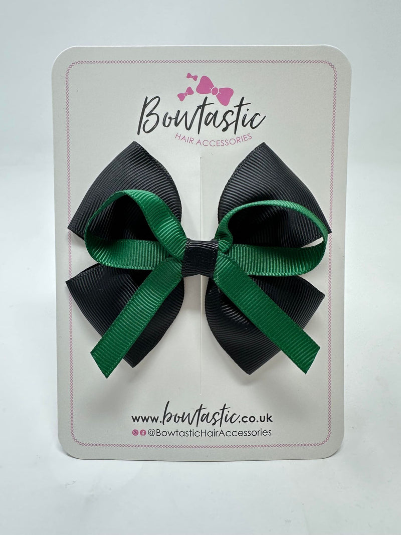 3.5 Inch Flat Bow - Forest Green & Black